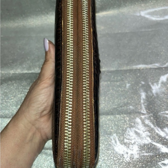 Godane Genuine Crocodile Embossed Leather Long Zippy Wallet. Vtg Exotic Japan! - Picture 7 of 14